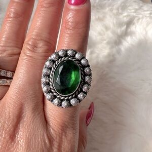 Green emerald ring